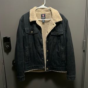 Corduroy denim jacket sherpa lined